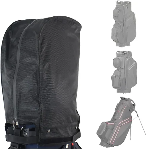 Miniatura 8 de Funda para bolsa de golf, cubierta de lluvia de nailon, impermeable, se adapta a la mayoría de bolsas de carrito de golf, fácil de usar, plegable