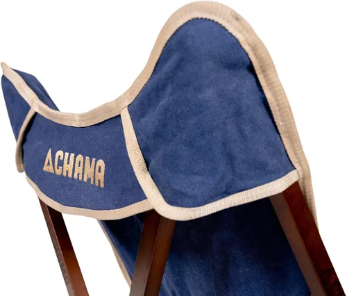 Miniatura 5 de CHAMA Vaquero Heritage - Silla plegable de madera dura oscura y lona de algodón de 20 onzas, accesorios de acero inoxidable de grado marino, bolsa