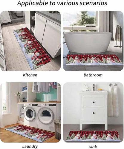 Miniatura 6 de Buffalo - Tapete de baño con diseño de muñeco de nieve para bañera, antideslizante, de secado rápido y absorbente, de tierra de diatomeas, fregadero