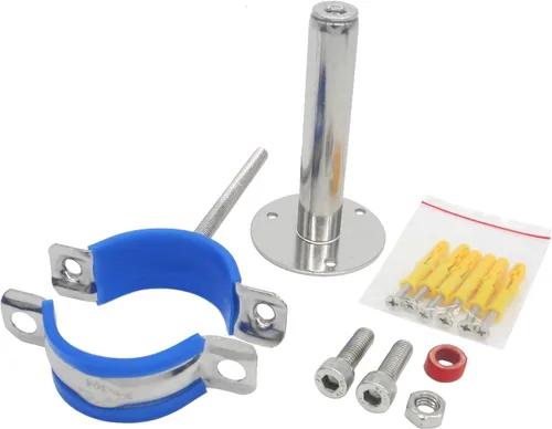 Miniatura 4 de Soporte de abrazadera de tubería ajustable de acero inoxidable - Soporte de montaje en pared/techo para tubería de 1-1/2 pulgadas, soportes