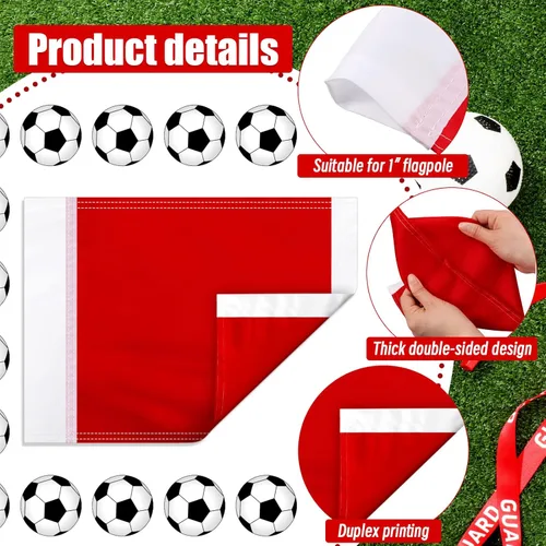 Miniatura 4 de Mepase Banderas de fútbol de repuesto, 4 unidades, banderas de esquina de fútbol rojo, equipo de fútbol de árbitro para pista de fútbol, voleibol