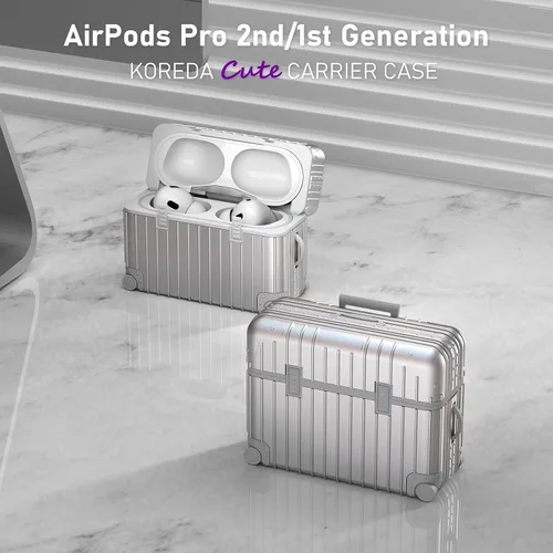 Miniatura 2 de KOREDA Funda compatible con AirPods Pro de 2ª/1ª generación, bonita y divertida funda con diseño de maleta para Airpods Pro de 2ª/1ª
