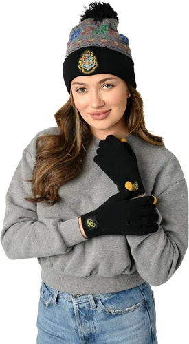 Miniatura 4 de Harry Potter Hogwarts - Gorro de punto y guante de texto, unisex, para hombre y mujer, Hogwarts