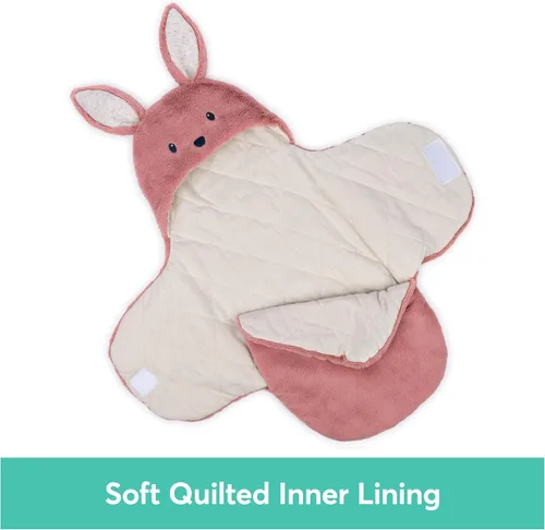 Miniatura 5 de GUND Baby Oh So Snuggly Bunny Manta Envolvente, Manta Envolvente de Felpa con Capucha para Bebé para Recién Nacidos, Rosa/Crema, 26 pulgadas