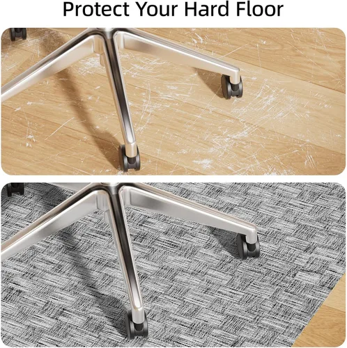 Miniatura 4 de Yecaye Tapete para silla de oficina para suelo de madera dura, 35" x 47" protege el suelo debajo del escritorio de la computadora para silla