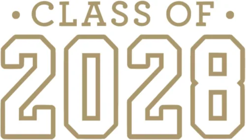 Class of 2028 Iron On Decal, Senior Class Shirt Patch, Heat Transfer, HTV Graphic Tshirt Sticker, DIY Crafts, Pick Size Color, Iron-On Almost Gold