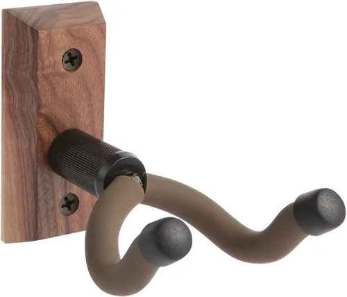 Miniatura 10 de Soporte de pared para guitarra, ganchos para guitarra, soporte para guitarras acústicas y eléctricas, bajo, banjo mandolina, base de madera de nogal