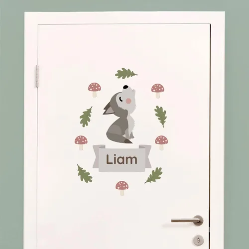 Miniatura 24 de Calcomanías de puerta personalizadas para habitación de niños, calcomanías de pared con nombre personalizado para decoración de habitación de bebés