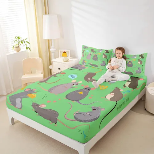 Miniatura 11 de Erosebridal Sábana bajera ajustable con diseño de delfín, diseño de playa oceánica, tamaño individual para niños, niñas, adolescentes, juego de ropa