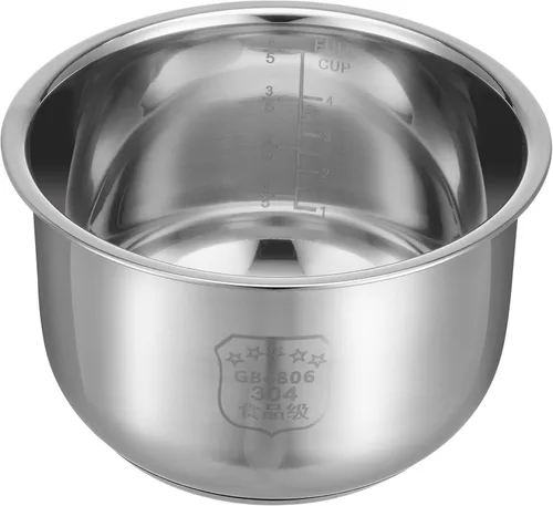 Hemoton Recambio de olla de arroz de acero inoxidable de 7.1 pulgadas, tapa interior universal de acero inoxidable 304, parte inferior gruesa para