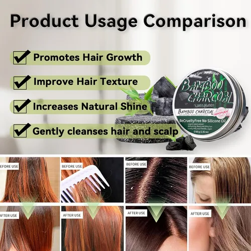 Miniatura 5 de 2 unidades de barra de champú de carbón de bambú para cabello gris, jabón negro para cabello gris, barra de champú y acondicionador natural