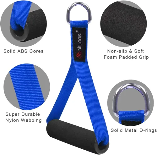 Miniatura 3 de Coolrunner 2 pares de asas de banda de resistencia, agarres de fitness, diseño ancho, asas de cable resistentes con núcleos de ABS sólidos, anillos