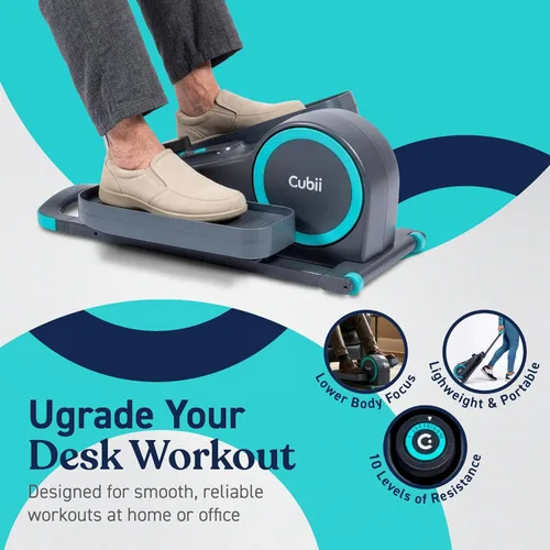 Miniatura 2 de Cubii GO - Ejercitador de Pedales Elípticos para Debajo del Escritorio, con Pantalla LCD de Rastreador de Fitness, Resistencia Ajustable, Fitness
