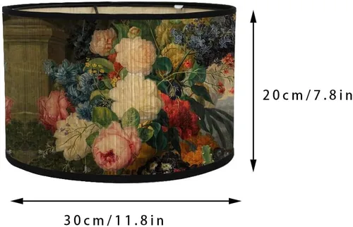 Pantalla de lámpara E27 de bambú vintage con patrón de flores, pantalla de farol, cubierta, accesorio de luz para lámpara colgante de mesa, luz de