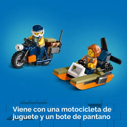 Miniatura 4 de LEGO City Jungle Explorer - Helicóptero de juguete explorador de la jungla en el campamento base, juego de construcción de aventuras para niños