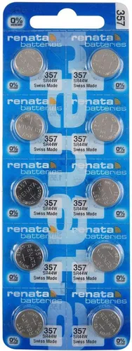 Miniatura 9 de Renata 357 SR44W Baterías – 1.55 V Óxido de Plata 357 Batería de reloj (2 unidades)