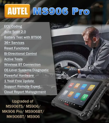 Miniatura 2 de Autel MaxiSys MS906Pro Herramienta de escaneo Igual que mk906pro Nivel de MP900BT MS906BT MS908 MK908 MK908 Codificación avanzada de ECU DoIP y CAN