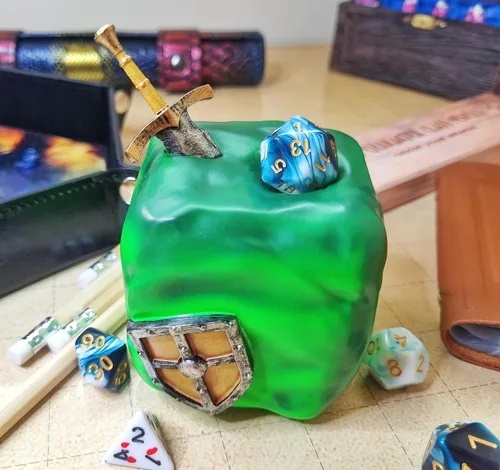 Miniatura 5 de DND Dice Cárcel Gelatinous Cube, Dados Cárcel Prisión, Time Out Gelatinous Cube, Castiga tus dados poliédricos, D&D, Dungeon Master, Dungeons and