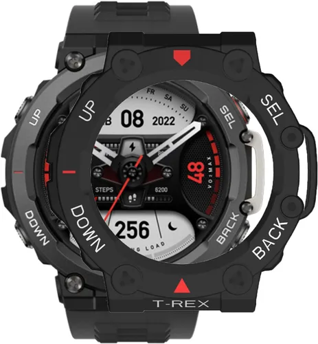 Miniatura 7 de Funda para Amazfit T-Rex 2, a prueba de golpes, funda protectora de TPU duradera, accesorios para Amazfit T Rex 2 Smartwatch (negro)