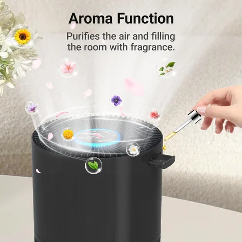Miniatura 5 de Purificadores de aire para habitaciones grandes del hogar, filtro de aire Cobectal con filtro 3 en 1 que cubre hasta 1650 pies cuadrados, sensor