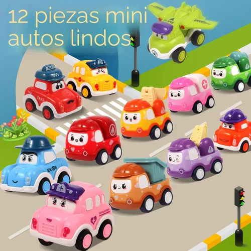 Miniatura 2 de 12 piezas de juguetes de coches de tracción para niños de 1 2 3 años, juguetes de coches de bebé para niños de 12 a 18 meses, juego de coches