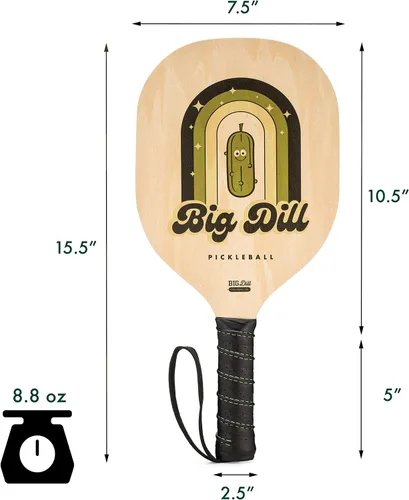 Miniatura 3 de Big Dill Pickleball Juego de 4 raquetas de madera y bolas de pepinillo - Kit de pickleball para principiantes con bolas y bolsa de transporte