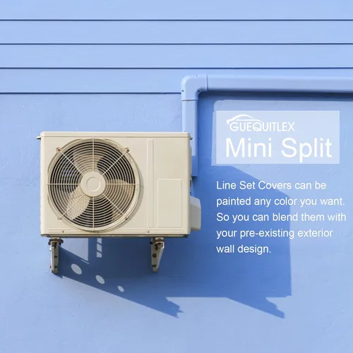 Miniatura 6 de GUEQUITLEX Kit de cubierta de línea de 3 pulgadas de ancho y 16.1 pies para aire acondicionado mini split marrón, kit de cubierta de línea de PVC