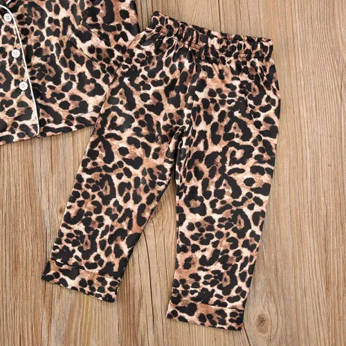 Miniatura 54 de Conjunto de pijama de manga larga con botones para niña pequeña, conjunto de ropa de dormir
