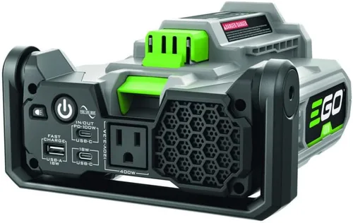 EGO POWER+ Inversor portátil, 400W, generador inversor de corriente, silencioso. Batería y cargador no incluidos - PAD5000