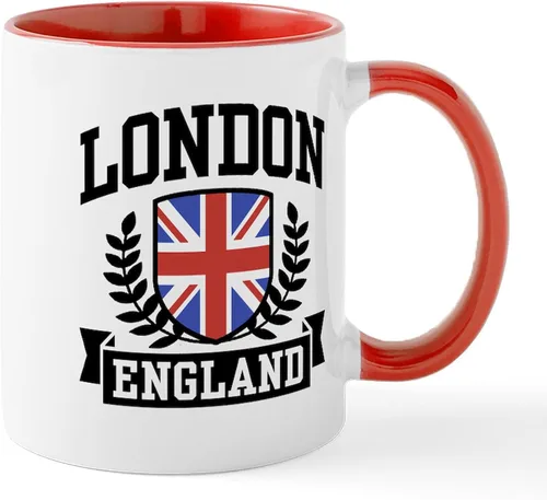 Miniatura 104 de CafePress Born American, British By Hea Taza de café de cerámica de 11 oz (11.0 fl oz)