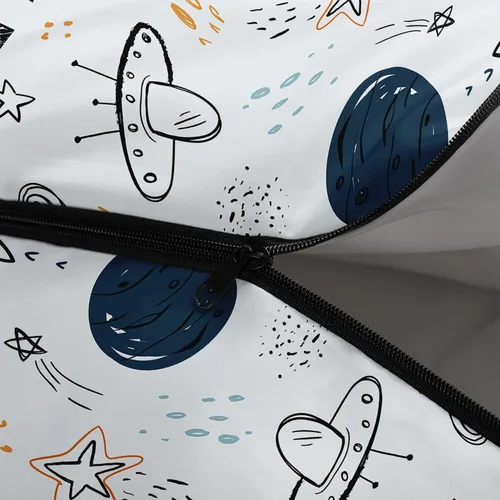 Miniatura 5 de Saco de dormir para niños y niñas, estampado de nave espacial de dibujos animados, ligero, cálido, portátil, para exteriores, interior, impermeable