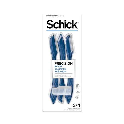 Schick Maquinilla de afeitar de precisión para hombres, maquinilla de afeitar para bordes, afeitadoras desechables, 3 unidades (paquete de 1)