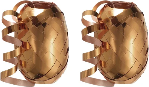 PATIKIL 2 cintas rizadoras de globos prensadas brillantes metálicos de 3/16 pulgadas, 11 yardas, iridiscentes para Navidad, boda, regalo, Dorado