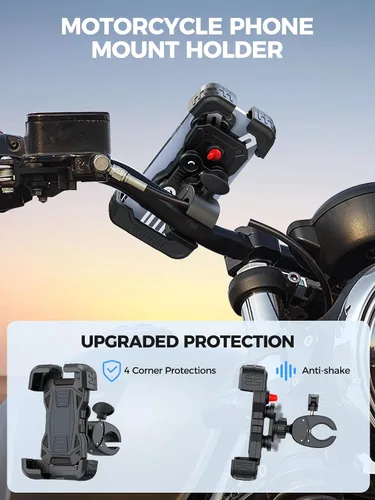 Miniatura 5 de Bovemanx Soporte de teléfono para motocicleta, [150 mph viento anti-vibración] [7.2 pulgadas compatible con teléfono grande] Soporte para teléfono