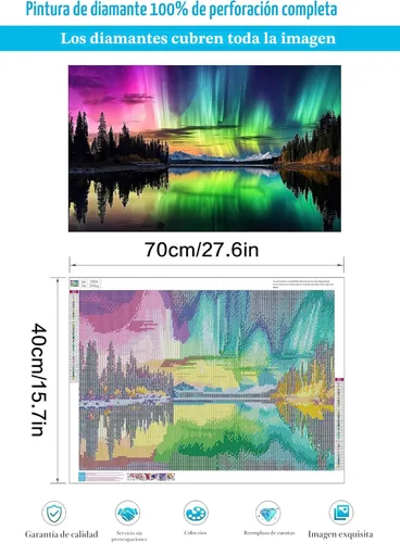 Miniatura 3 de Meothan Kits de pintura de diamantes de auroras boreales para adultos, arte de diamantes 5D de gran tamaño para principiantes adultos, pintura