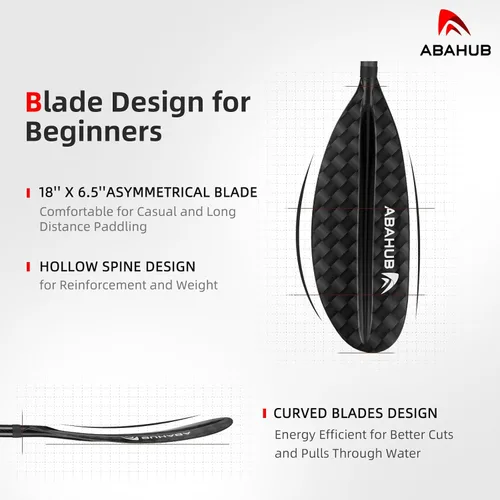Miniatura 3 de Abahub 1 pala de kayak de carbono, remos de kayak de 90.5 pulgadas para canotaje, canoa con correa de remo gratis, eje de fibra de carbono