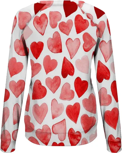 Miniatura 85 de Sudadera de manga larga con estampado de leopardo y corazón para mujer, para el día de San Valentín, sin botones, para niñas, regalos