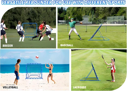 Miniatura 8 de Soccer Baseball Rebounder Net, Soccer Goal Net, Volleyball Softball Rebound Pitchback Net Quick-Switch Angle Training for Control, Passing Practice