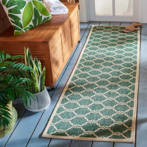 Miniatura 13 de SAFAVIEH Alfombra lavable al aire libre Courtyard Collection - 9 x 12 pies, beige y terracota, no desprende pelusa y fácil limpieza, ideal