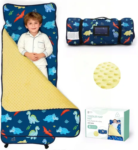 Miniatura 15 de ACRABROS Toddler Nap Mat with Pillow and Blanket, Large Rolled Napping Mats,Slumber Bags for Boys Girls,Kids Sleeping Bag for Daycare, Preschool