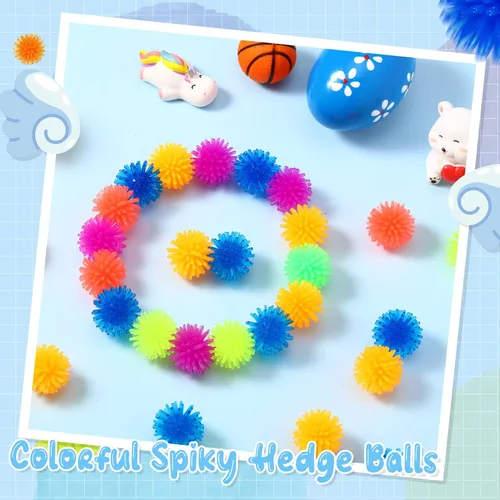 Miniatura 6 de 200 bolas de seto puntiagudas, multicolor, pequeña, minibola de puercoespín, alivio del estrés, suave, sensorial, relajante, juguetes