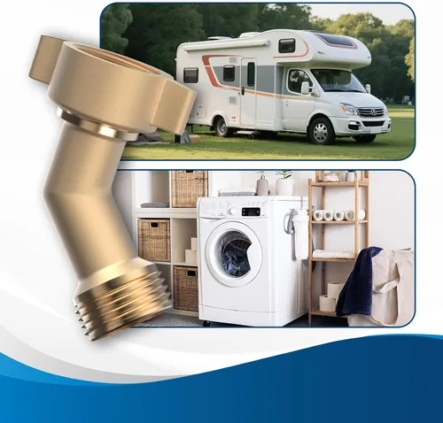 Miniatura 5 de RVGUARD Adaptador de manguera de agua de codo, conector de codo de manguera de jardín de 45 grados, elimina la tensión en la manguera de agua de RV