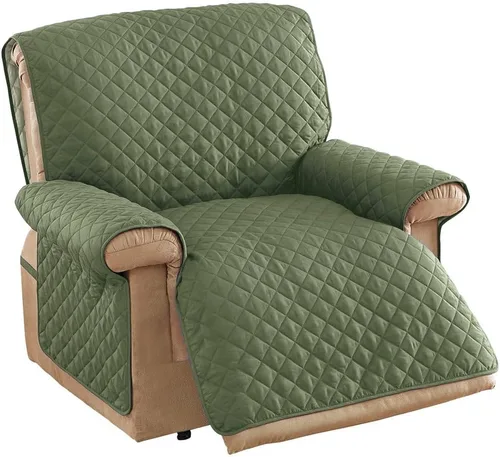 Miniatura 25 de Collections Etc - Funda protectora acolchada, reversible y resistente a derrames para muebles con lazos - Cubre el fondo del asiento, el respaldo
