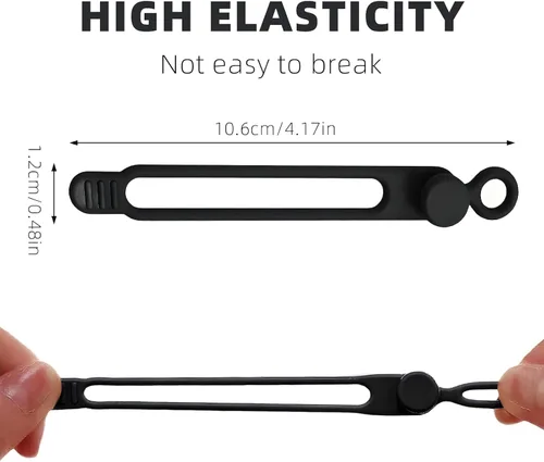 Miniatura 2 de Organizador de cables de datos, organizador de bridas de cables de silicona elástica, organizador reutilizable para agrupar y fijar auriculares