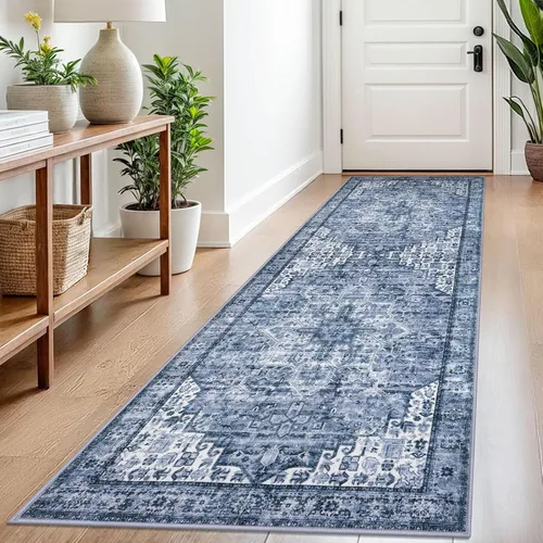 Miniatura 118 de SIILOOM Alfombra lavable de 2 x 3 pies, alfombra suave color taupe ceniza para entrada, tapete antideslizante para puerta de interior, tapete