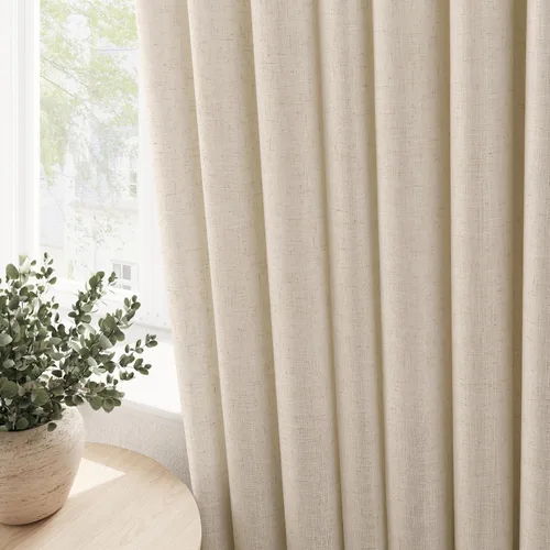 Miniatura 9 de Cortinas de lino beige de abedul de 84 pulgadas de largo para sala de estar, cortina semitransparente filtrante de luz de lujo, decoración moderna