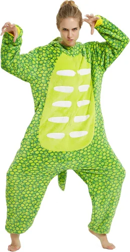 Miniatura 5 de Pijama de una pieza para adultos, disfraz de dinosaurio, para mujer