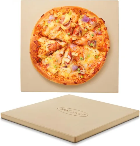 Miniatura 9 de Unicook Piedra grande para pizza para horno y parrilla, piedra de hornear resistente para pan, bandeja de pizza de cordierita resistente a