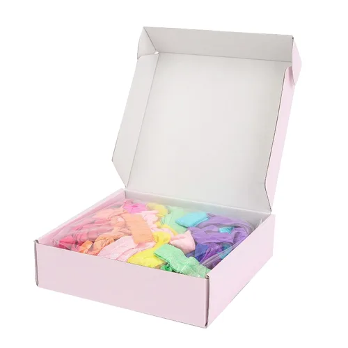 Miniatura 6 de MEEDEE Paquete de 100 cintas elásticas para el cabello arcoíris: sin arrugas, sujetadores de cola de caballo de cinta suave anudada para mujeres