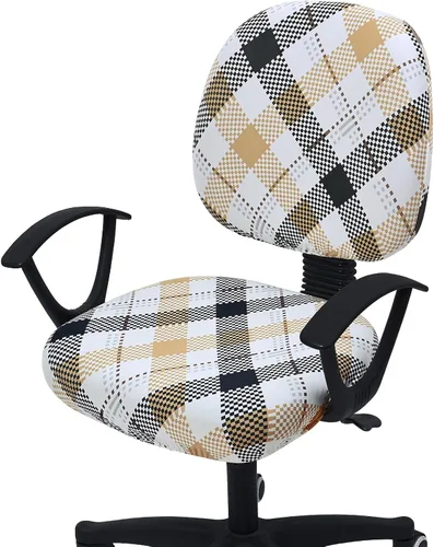 Miniatura 14 de Smiry Fundas elásticas para silla de computadora de oficina, universales, lavables, extraíbles y giratorias, fundas protectoras para asiento + Azul